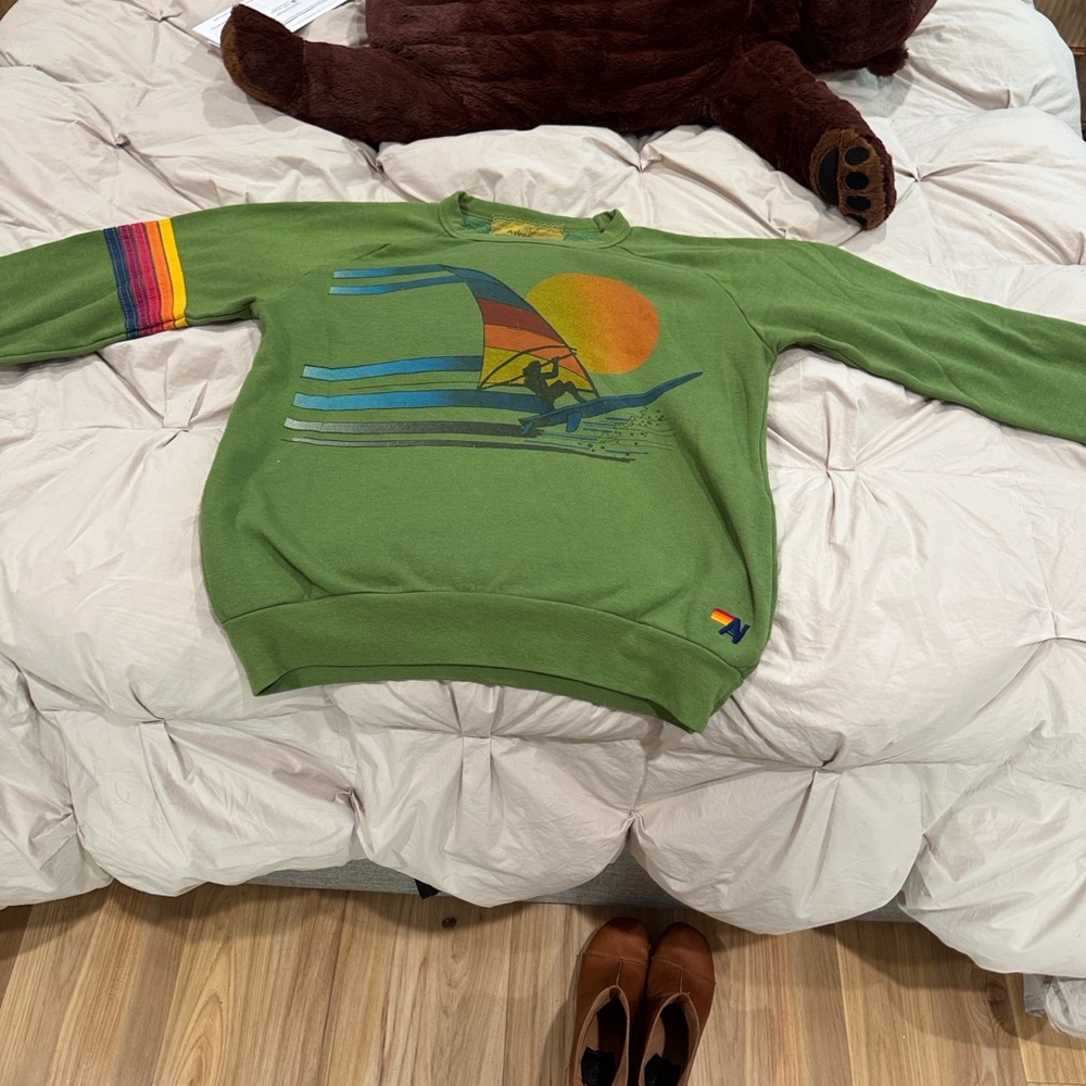 Aviator Nation Green Crewneck sweater . Unisex men or women really. - Picture 3 of 7